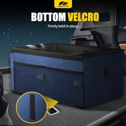MIKKUPPA Trunk Organizer with Lid - 65L Car Organizer with Cooler, Blue