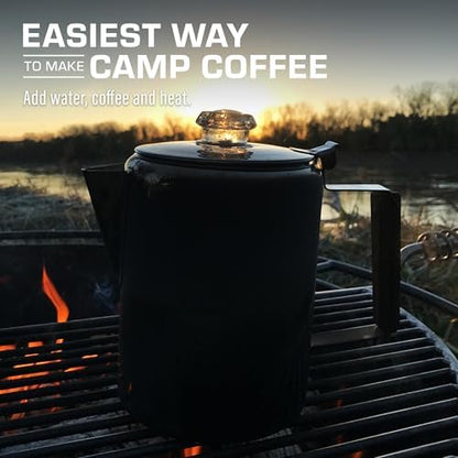 COLETTI Bozeman Black Percolator Coffee Pot — Camping Coffee Pot — America’s Sleekest Percolator – NO Aluminum or Plastic [9 cup]