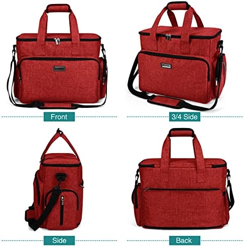 BAGLHER Dog Travel Bag, Pet Travel Bag (ALL Pet Travel Supplies), With 2 Pet Food Containers and 2 Collapsible Silicone Bowls; Essential Kits for Pet Travel Red