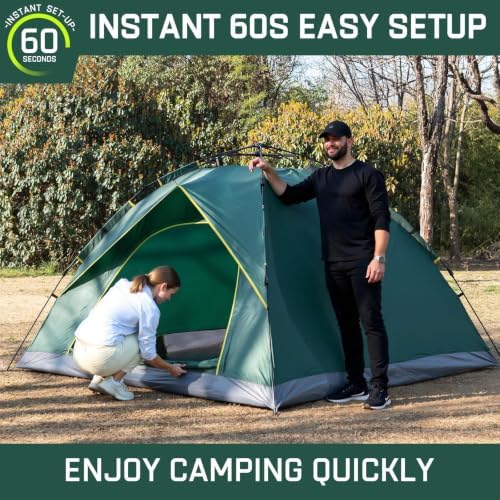 Happy Travel 2/4 Person Camping Tent, Instant Easy Pop Up Tents for Camping