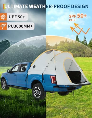 8FT Pickup Truck Bed Tent for Camping, Waterproof, Portable Truck Camper