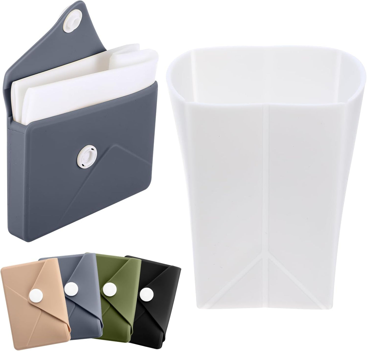 LemonRoad Silicone Folding Camping Cup Card Design Collapsible Silicone Travel Cup Waterproof 250 ml for Camping Outdoors International Travel(Blue)