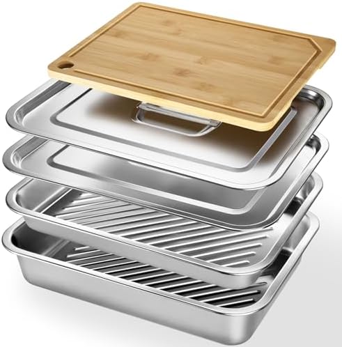 5-in-1 Grill Food Prep BBQ Meat Tray Container and Carry System Accessories