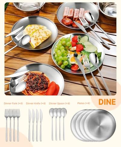 Gaialoop Camping Utensil Set, Camping Cooking Utensils & Kitchen Tools