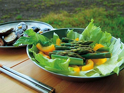 Snow Peak Tableware Set Single, 4 pcs, TW-021, Stainless Steel, Lightweight for Camping Everyday Use, Made in Japan