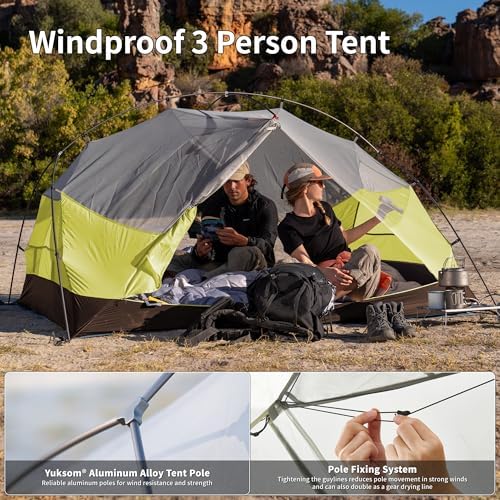 Naturehike Mongar Upgraded 1/2/3 Person Backpacking Tent,Waterproof Lightweight Camping Tent with Footprint