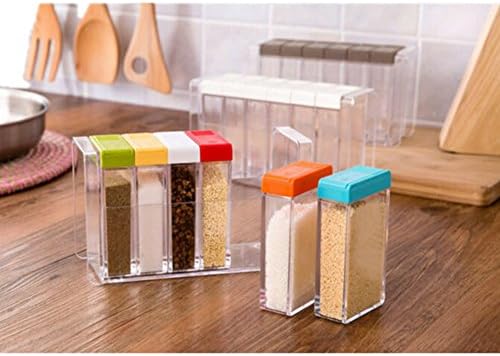 Spice Shaker, 6 Pcs Seasoning Rack Spice Pots Storage Container