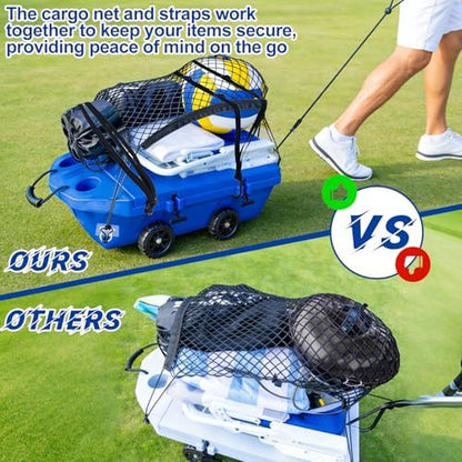 Cargo Net Kit 20.5"X29.1" Attachable Storage Net with 2 Stretchable Straps and 4 Hooks Elastic Black Mesh Net Cargo Netting Multi-Purpose Trunk Net for Cooler Trunk Boat Snowmobile