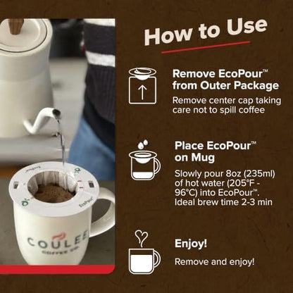 EcoPour Empty Pour Over Coffee Filters, PLA Mesh, 50 Pack