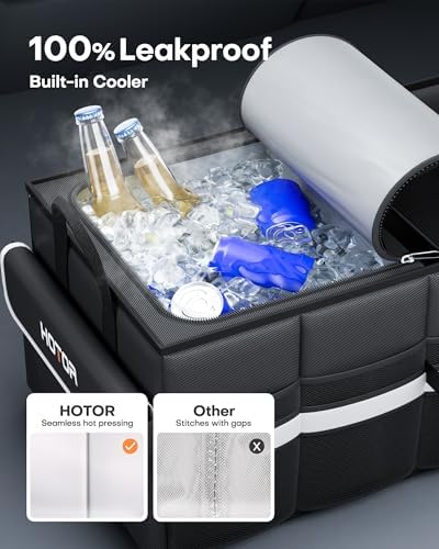 HOTOR Trunk Organizer - Car Organizer with Built-In Leakproof Car Cooler