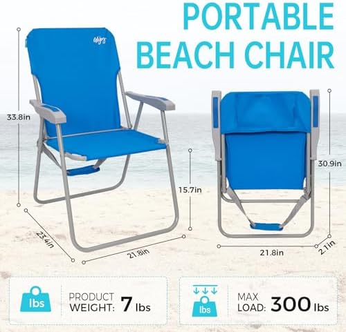 #WEJOY Folding Beach Chairs for Adults, High Back Lightweight for Camp Lawn