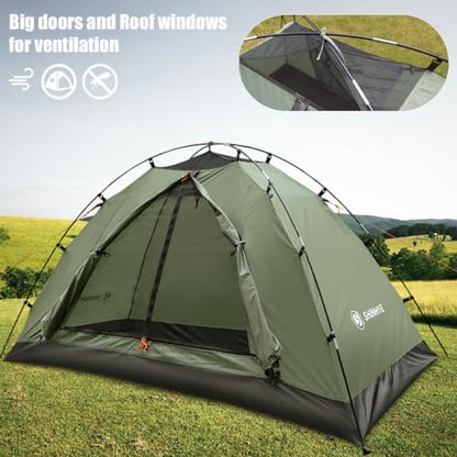 Backpacking Tent for Camping 1-5 Person Hiking Ultralight Tent for Waterproof Windproof Outdoor Two Doors Tents Easy Quick Setup Lightweight Instant Tents