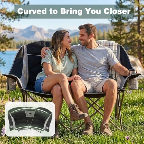 SUNNYFEEL Double Camping Chair Oversized Loveseat for Adults