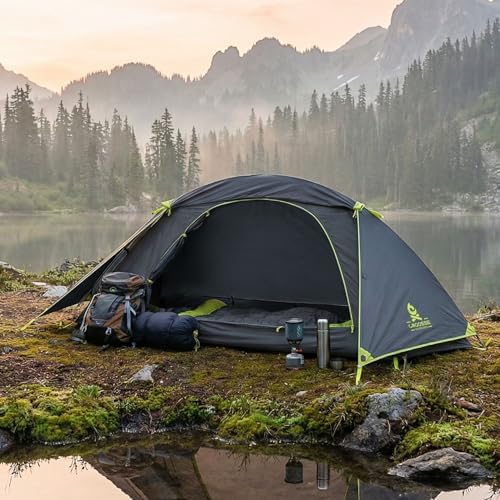Lightweight 1/2 Person Backpacking Tent, Single Aluminum Pole Camping Tent