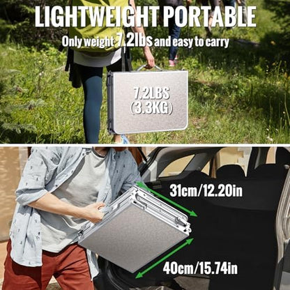 GARLLEN Folding Camping Table with Storage Bag, Portable Table 34.2"x15.7"