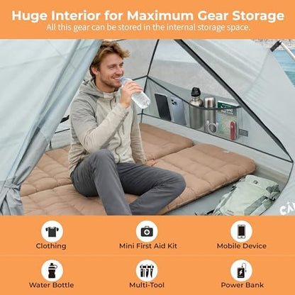 CANTUO 2/3 Person Tent Backpacking Tent with Footprint Ultralight 20D Nylon 4000mm Waterproof & Windproof Two Person Tent