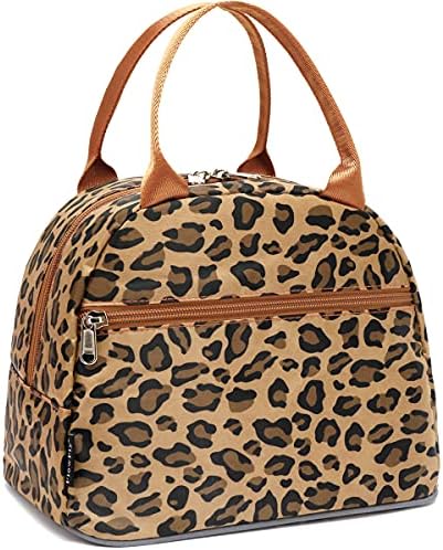FlowFly Leopard Insulated Lunch Cooler Bag - Tote Organizer for Women/Men