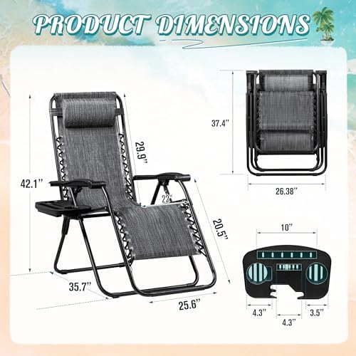 Homall Zero Gravity Chair Adjustable Folding Lawn Lounge Chairs