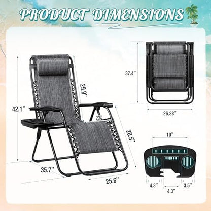 Homall Zero Gravity Chair Adjustable Folding Lawn Lounge Chairs