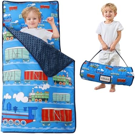Lasoftan Toddler Nap Mat with Pillow and Blanket, Extra Large Rolled Napping Mats,Slumber Bags for Boys Girls,Kids Sleeping Bag for Daycare, Preschool Travel Camping