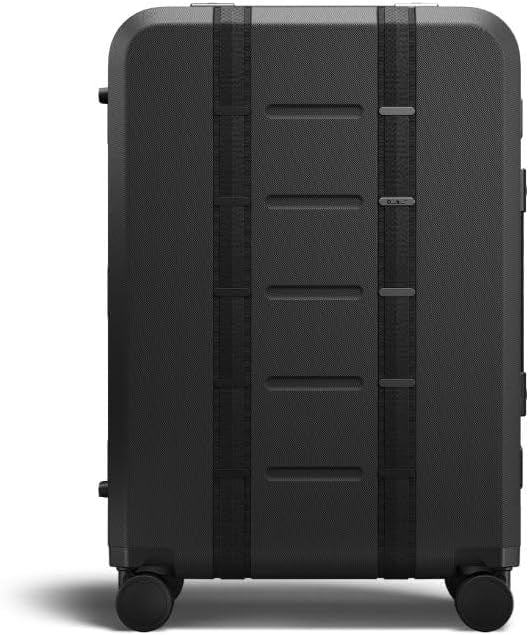 D_b_ Ramverk Pro Medium Check-In 25 Inch Hardside Luggage Extra Protection Aluminum Frame, Silent 360 Spinner Wheels, TSA Lock, Interior Laptop Compartment - Black Frame/Black