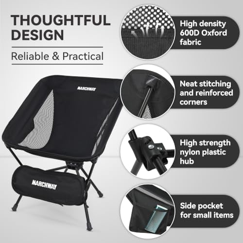 MARCHWAY Lightweight Folding Camping Chair, Portable, Compact and Sturdy