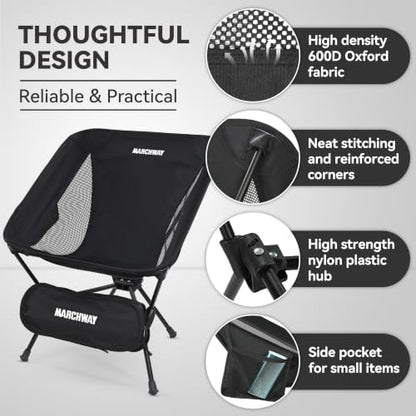 MARCHWAY Lightweight Folding Camping Chair, Portable, Compact and Sturdy