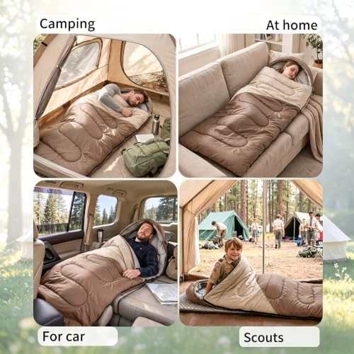 Lightweight Sleeping Bags for Adults & Kids, Backpacking & Scouts, Compact