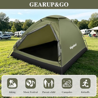 1-2 Person Camping Tent, Easy Manual Setup Dome Tent, Waterproof Windproof Lightweight Backpacking Tent with Breathable Mesh for Hiking, Outdoor Travel & Beach