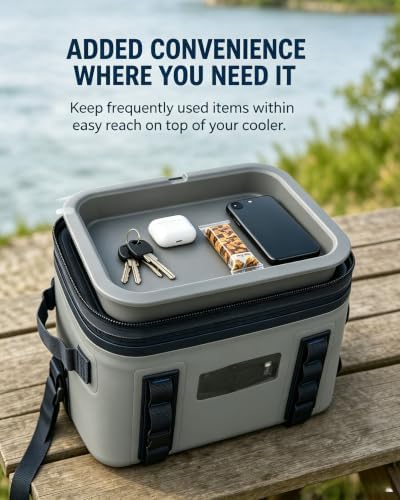 Upper Tray Insert Compatible with YETI Hopper Flip 12 Soft Cooler Organizer, Raised Upper Storage Shelf with Finger Opening for Snacks and Small Items, Camping Travel