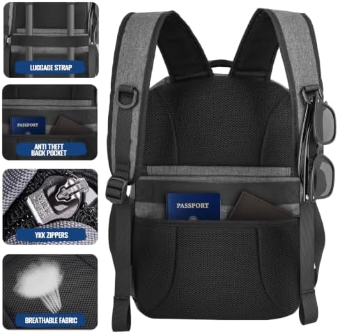 MOZETO Lunch Backpack for Men, Tactical Inspired Double Deck Cooler Backpack Insulated Leakproof RFID Lunchbox for Work (Dark Gray)