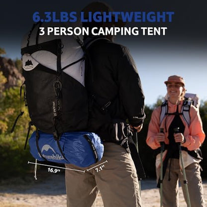 Naturehike Bleik-A 2-3 Person Camping Tent, Waterproof Double Layer Lightweight Backpacking Tents for Camping