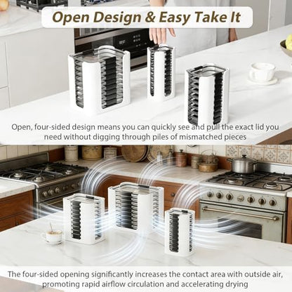 Lid Organizer for Rubbermaid Brilliance Nap-on Lids for 4.7/3.2/1.3/0.5 Cup