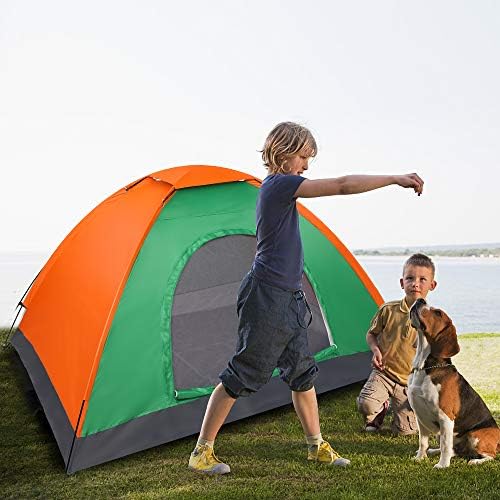 Camping Tent, Waterproof & Windproof Camping Dome Tent Automatic Pop Up Quick Shelter with Portable Carry Bag for Outdoor Hiking