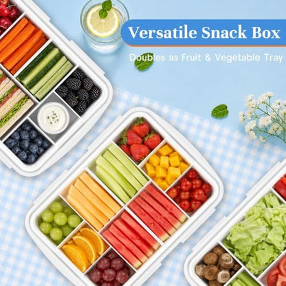 Caperci Large Chilled Snackle Box Container with Ice Pack & Leak-Proof Lid