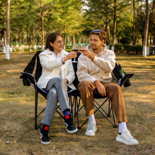 700LBS 2-Person Heavy Duty Double Camping Chair Loveseat Grey