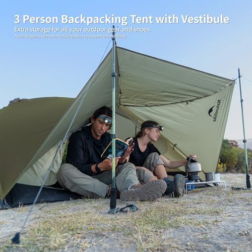 Naturehike Mongar Upgraded 1/2/3 Person Backpacking Tent,Waterproof Lightweight Camping Tent with Footprint