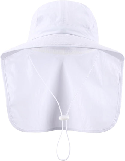 Home Prefer UPF 50+ Sun Hats for Men Women Wide Brim Fishing Hat with Neck Flap UV Protection Sunblock Safari Bucket Hat