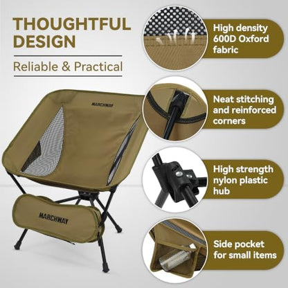 MARCHWAY Lightweight Folding Camping Chair, Portable, Compact and Sturdy
