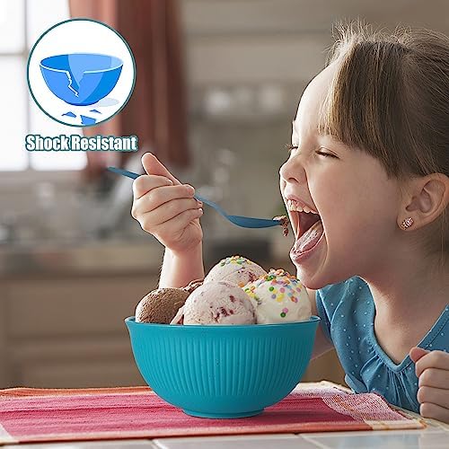 36PCS Wheat Straw Dinnerware Sets - Reusable Plates and Bowls Sets, Unbreakable Cups, Knives, Forks, Spoons & Chopstick, Microwave, Dishwasher Safe Tableware Kitchen Outdoor Camping Presents
