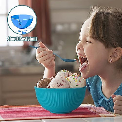 36PCS Wheat Straw Dinnerware Sets - Reusable Plates and Bowls Sets, Unbreakable Cups, Knives, Forks, Spoons & Chopstick, Microwave, Dishwasher Safe Tableware Kitchen Outdoor Camping Presents