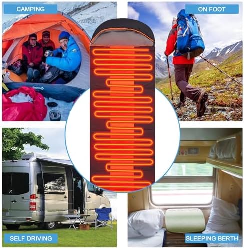 Heated Sleeping Bags for Adults Camping Cold Weather, 95–149°F for 4-Season