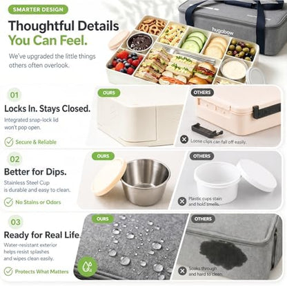 Snackle Box Container with Ice Pack & Insulated Bag, Chilled Serving Tray