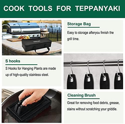 Grilljoy 46PC Griddle Tool Set – Stainless Steel Spatula Kit