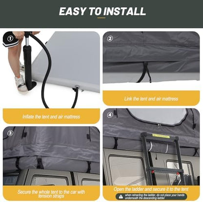 Inflatable Rooftop Tent, 2-3 Person Car Roof Tent for SUV Truck