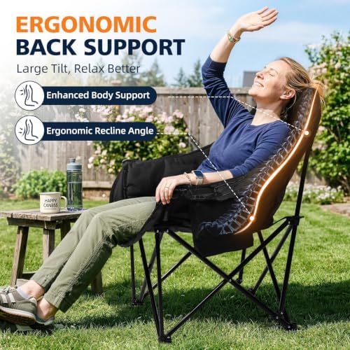 Oversized Camping Chair for Adults - Outdoor Lawn Camp Chair 2 Pack