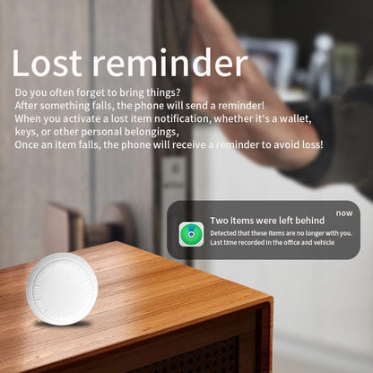 Luggage Tracker, Key Finder, pet Tracker, Smart Bluetooth Tracker paired with Find My (iOS only), Wallet Item Locator, Key, Replaceable Battery (White)