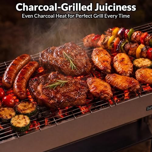 Charcoal Grill, Foldable Portable BBQ Grill for Camping & Backyard
