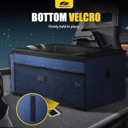 MIKKUPPA Trunk Organizer with Lid - 65L Collapsible Car Organizer, Blue