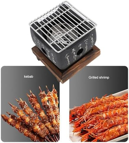 Mini Portable BBQ Grill, Japanese Charcoal Stove for Cooking